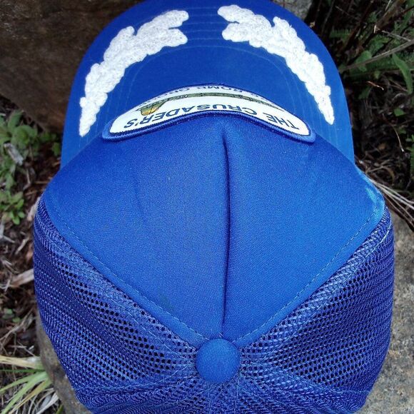 Deadstock Vintage Crusaders 386 Bomb Group Patch Snap Trucker Hat - Picture 5 of 7